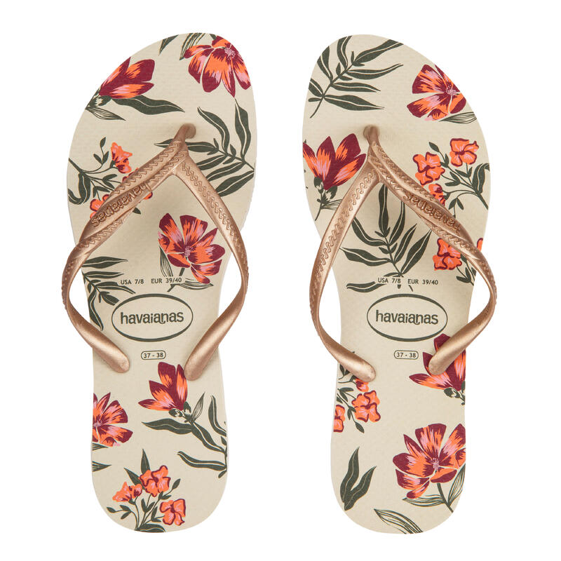 TONGS FEMME HAVAIANAS Floral Beige Opeco