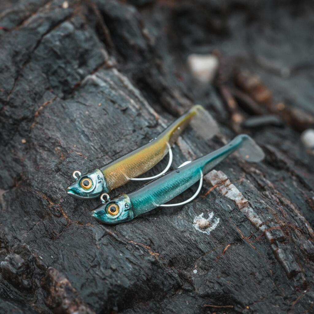 COMBO shad texan anchois ANCHO 70 6gr AYU/BLEU pêche en mer