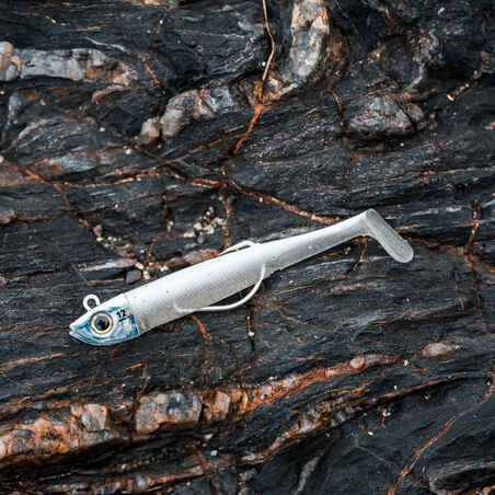 Sea fishing soft lures shad Texan anchovy ANCHO COMBO 120 12 g BlackWhite back