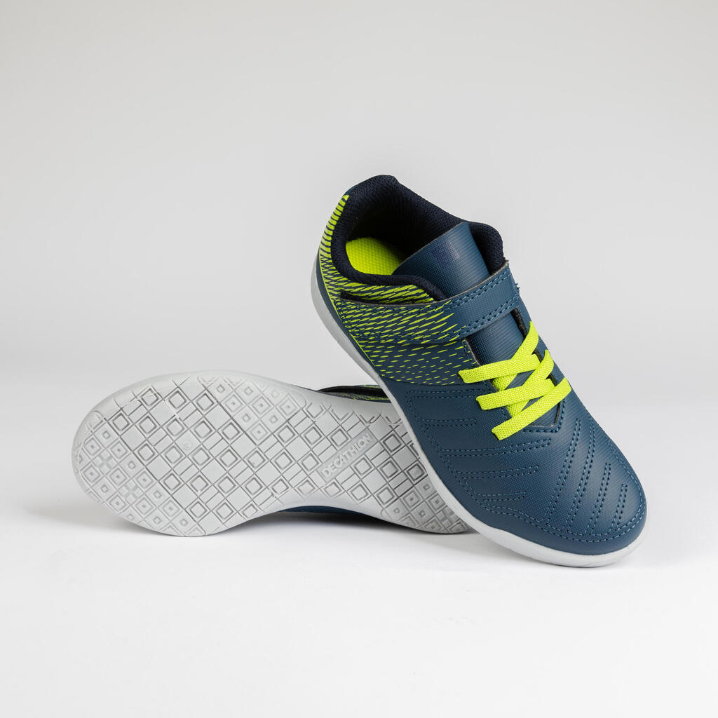 Kinder Fussball Hallenschuhe - Futsal 100  blau/grün