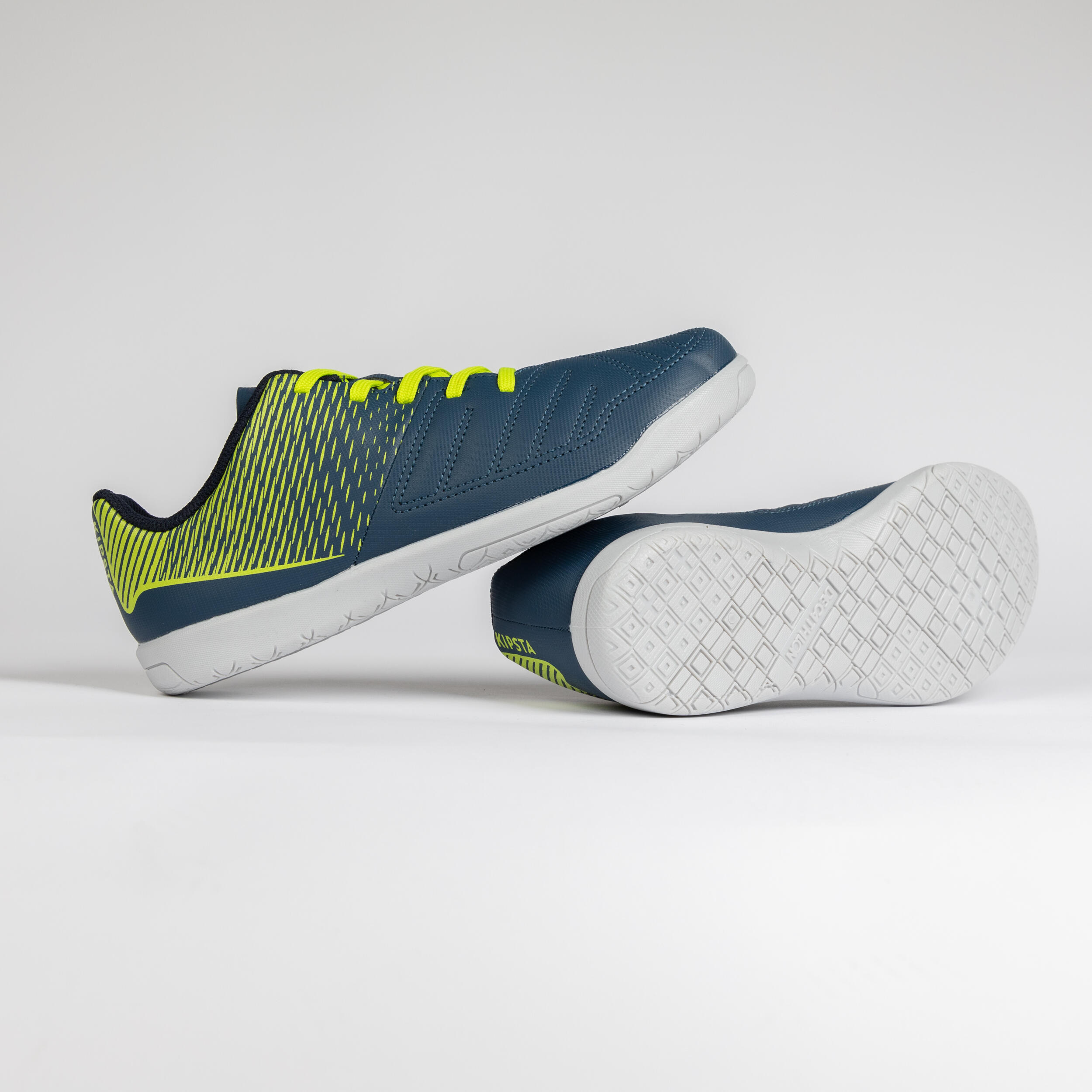 Kids' Futsal Shoes Futsal 100 - Blue/Green 11/11