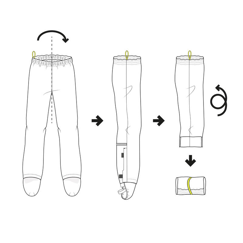 Surpantalon pluie vélo ville  avec couvre-chaussures intégrés 100, noir