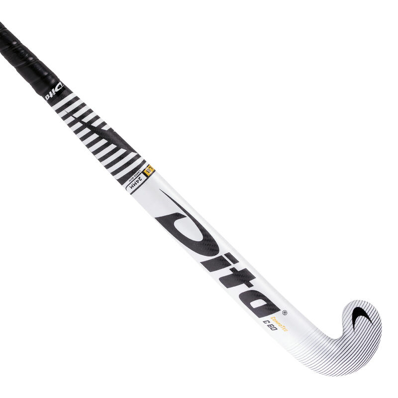 DITA Hockeystick gevorderde Compotec C60 low bow 60% carbon wit/zwart | Decathlon
