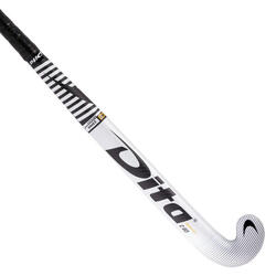 Stick de hockey adulte confirmé mid bow 60% carbone CompotecC60 blanc noir