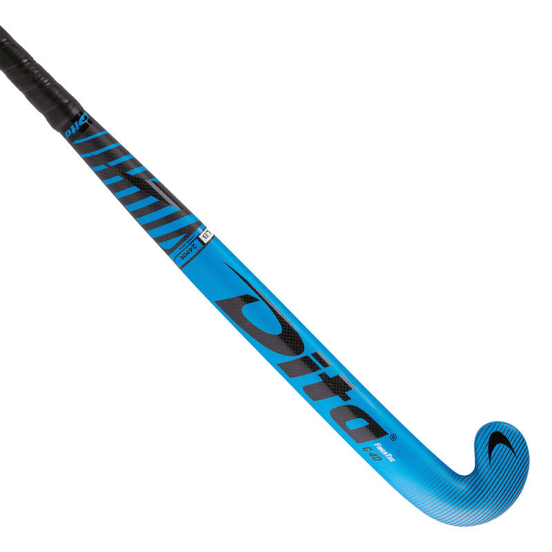 Stick de Hóquei em Campo de Nível Intermédio FiberTecC40 Low Bow 40% Carbono Adulto Azul/Preto