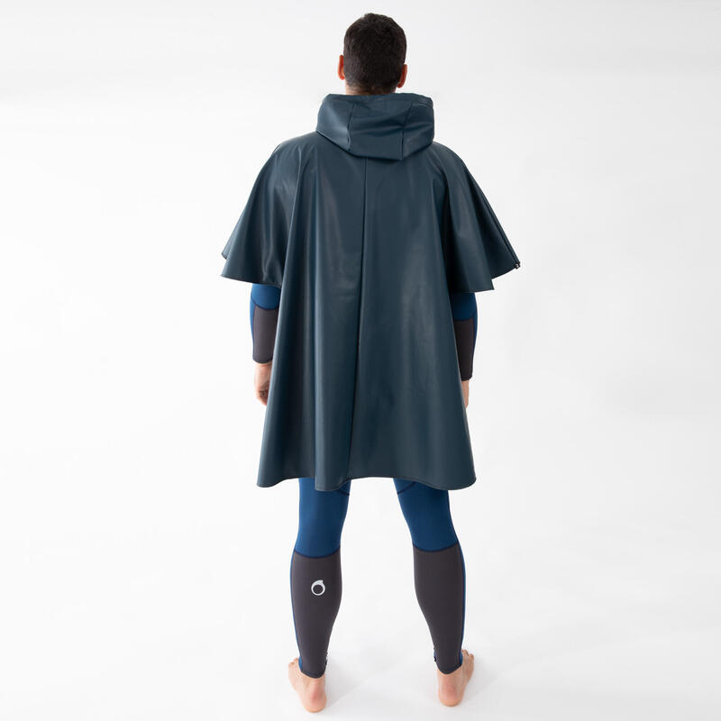 Poncho coupe-vent polaire de plongée sous-marine SCD bleu foncé