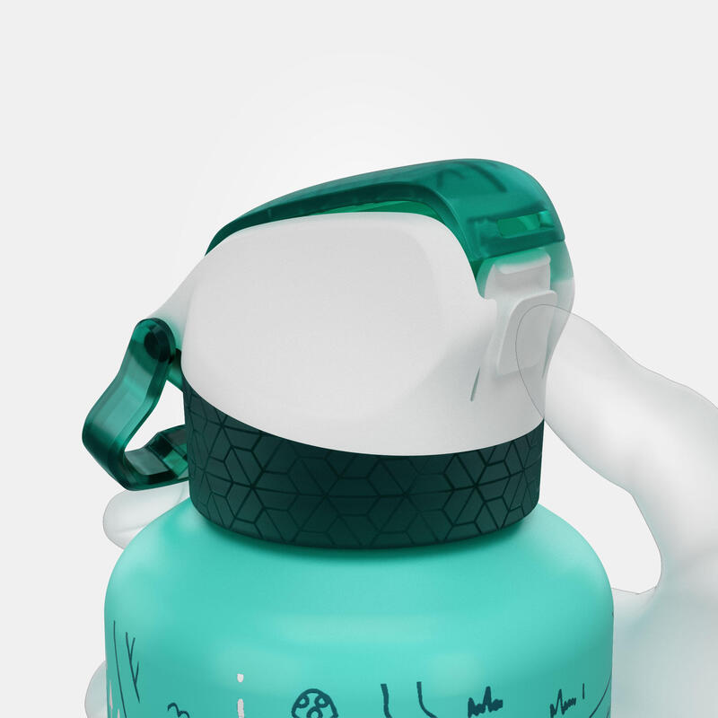 Çocuk Pipetli Alüminyum Matara - 0,6 L - Turkuaz - 500
