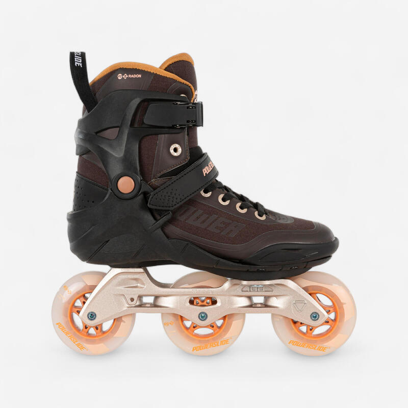 Patines Línea Mujer 3 Ruedas Fitness Powerslide Phuzion Radon Negro Rosa