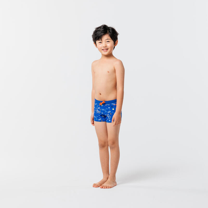 BOY'S SWIMSUIT - BOXER 100 PEP - NAVY SPACE