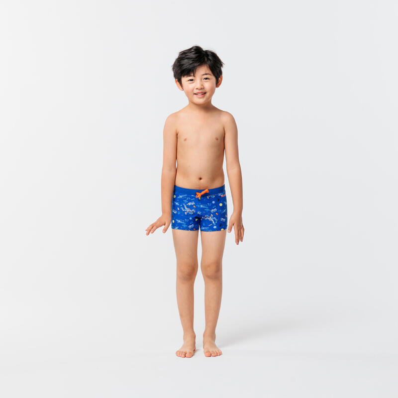 BOY'S SWIMSUIT - BOXER 100 PEP - NAVY SPACE