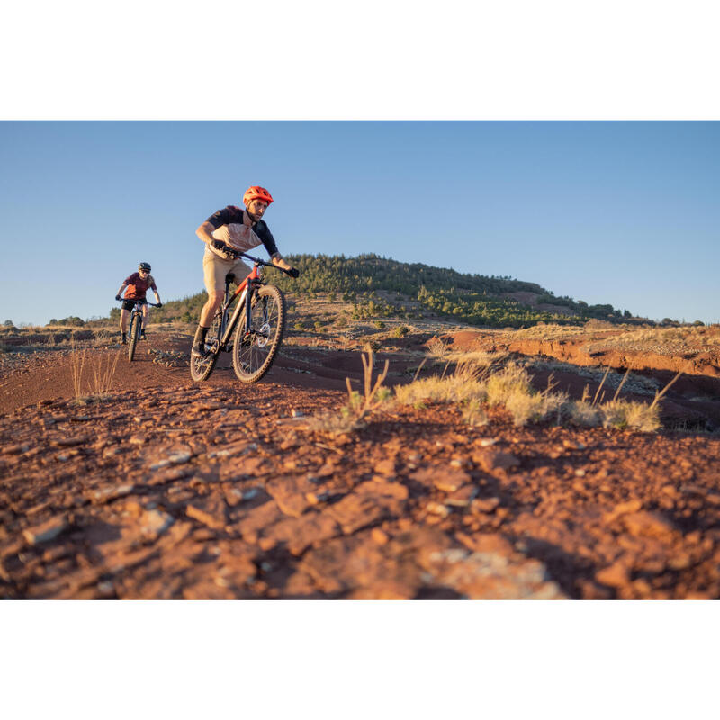 Short-Sleeved Mountain Biking Jersey Expl 500 - Beige