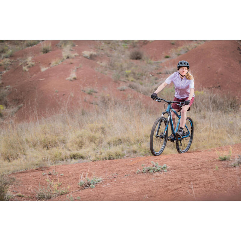 Pantalón Corto Ciclismo MTB Cargo Mujer Burdeos