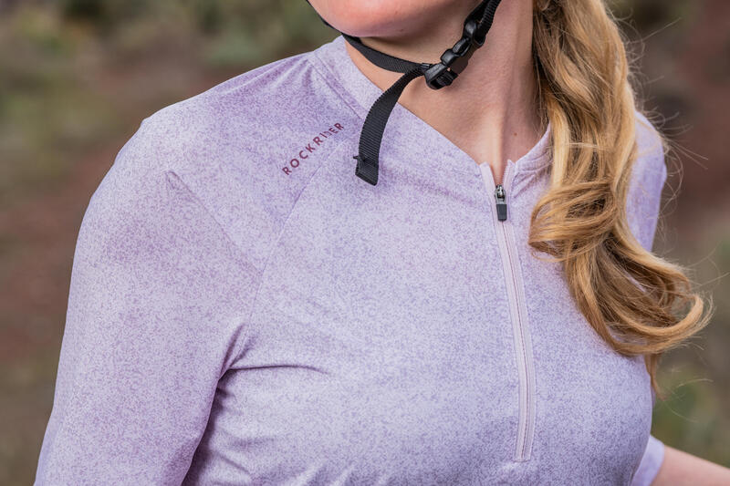 女款短袖登山車衣 ST 500－淡紫色