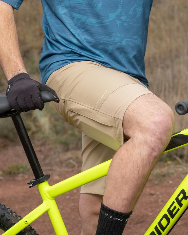 Men's Cycling Shorts Black Mountain Bike Essential ROCKRIDER