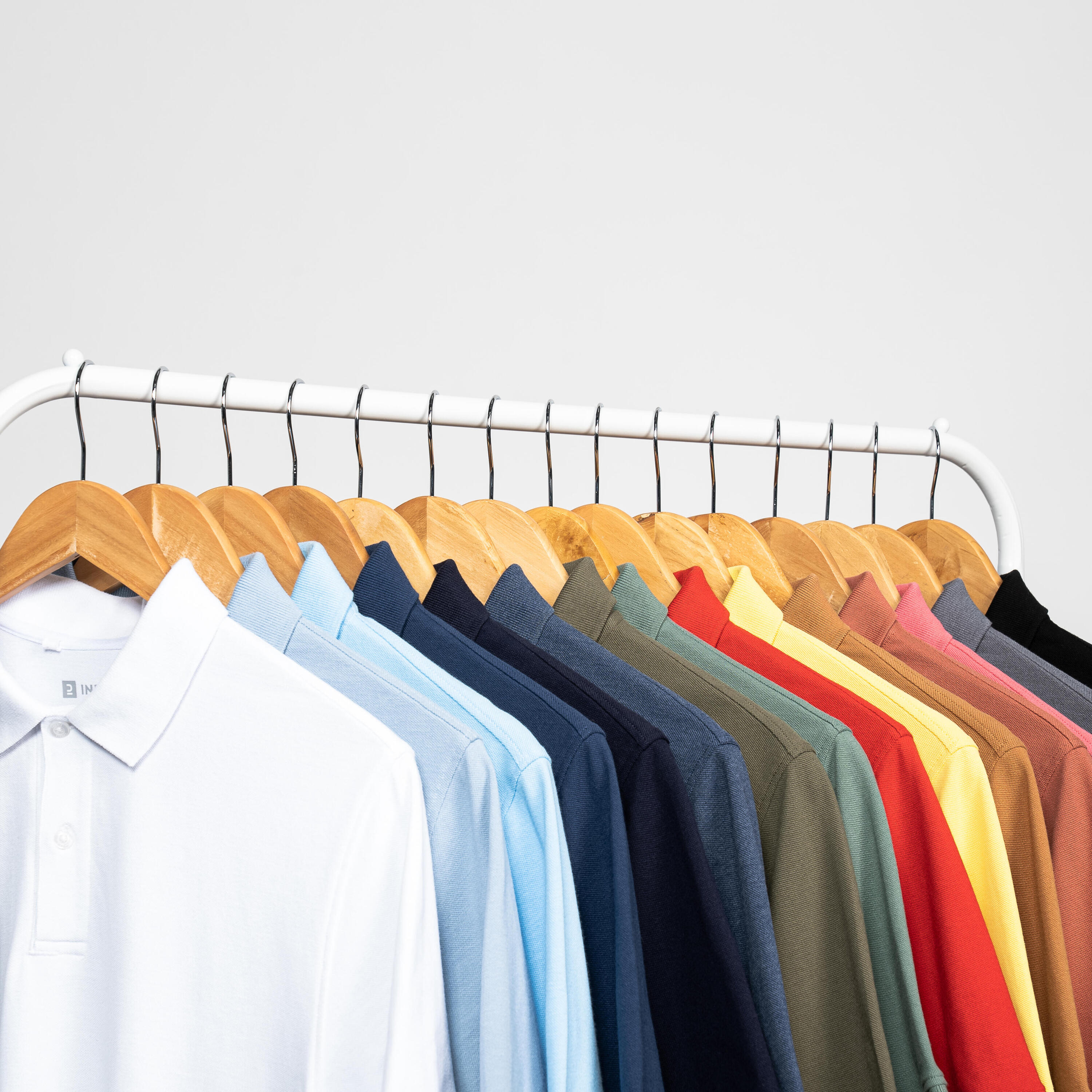 Polo de golf de algodón y poliéster manga corta Hombre - MW500 blanco 7/7