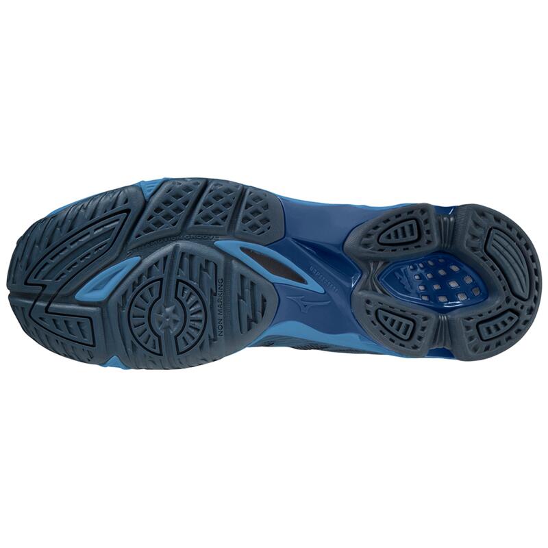 Női cipő röplabdához Mizuno Voltage, középmagas szár, fekete, kék