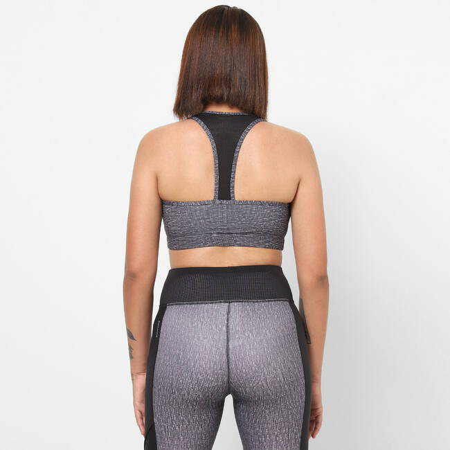 Buy 100 Women'S Zip-Up Fitness Cardio Training Sports Bra - Mottled Grey  Online