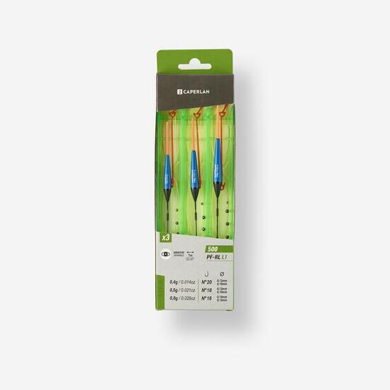 Lot de 3 lignes montees pour la peche au coup en etang rl500 l1 0,4g 0,6g 0,8g