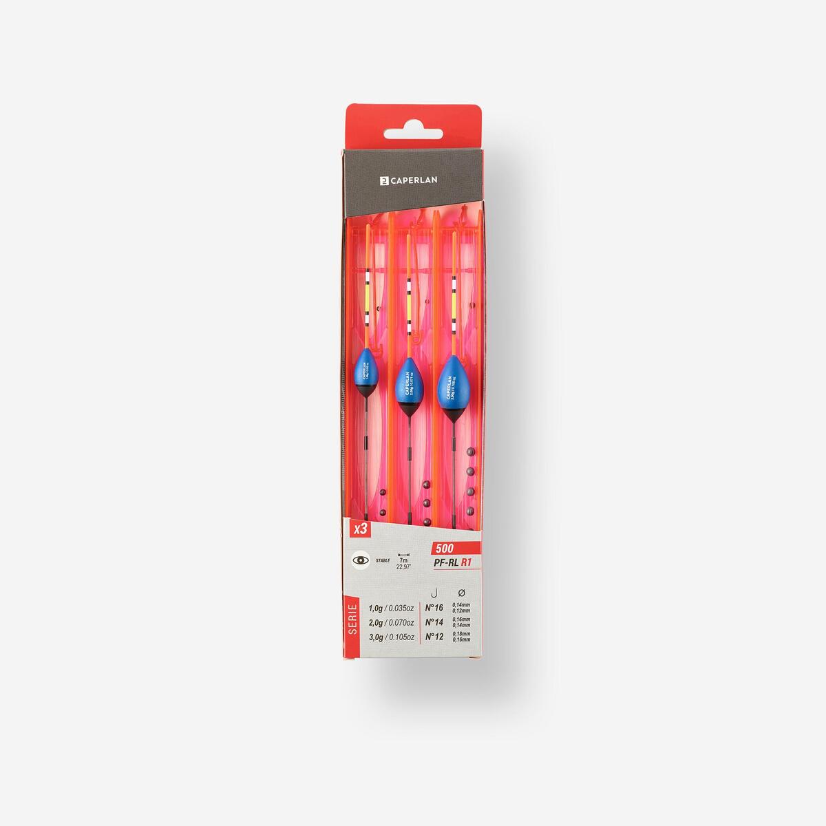 Lot de 3 lignes montees  pour la peche au coup en riviere pf-rl500 r1 1g 2g 3g