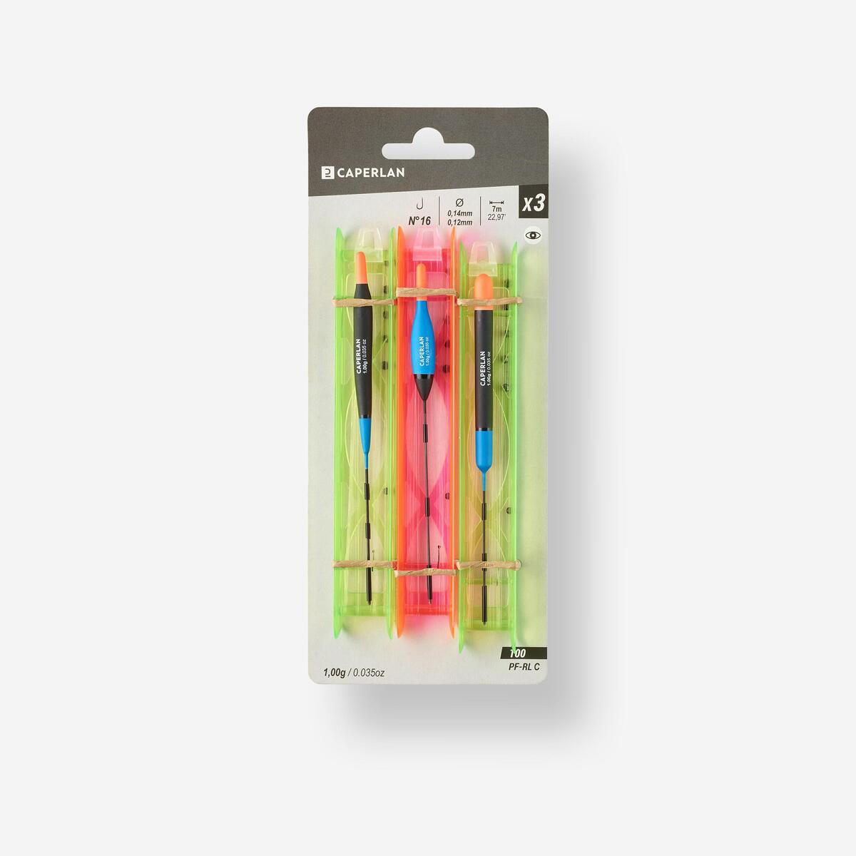 Kit 3 lignes montees pf-rl100 pour la peche au coup en canal.