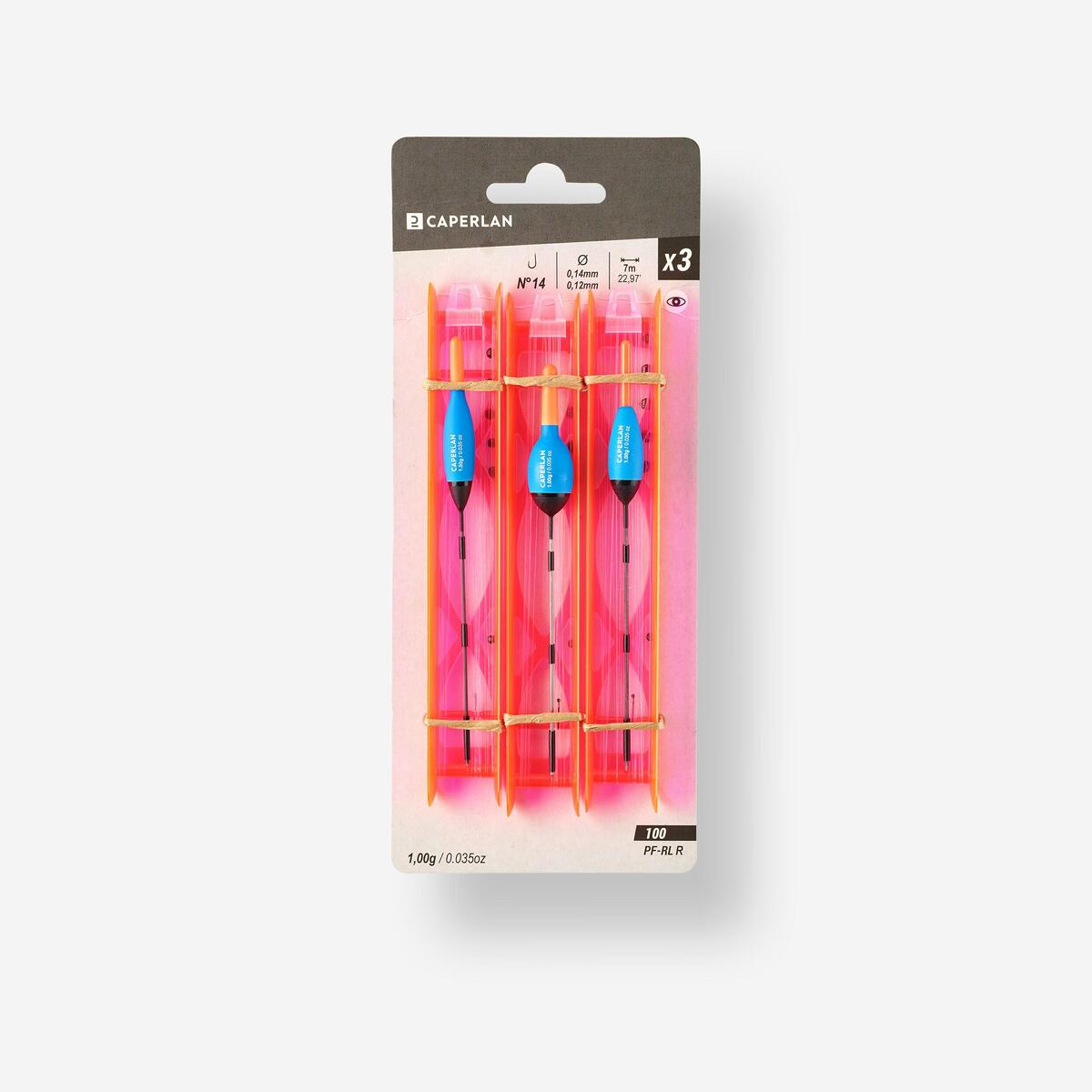Kit 3 lignes montees pf-rl100 pour la peche au coup en riviere