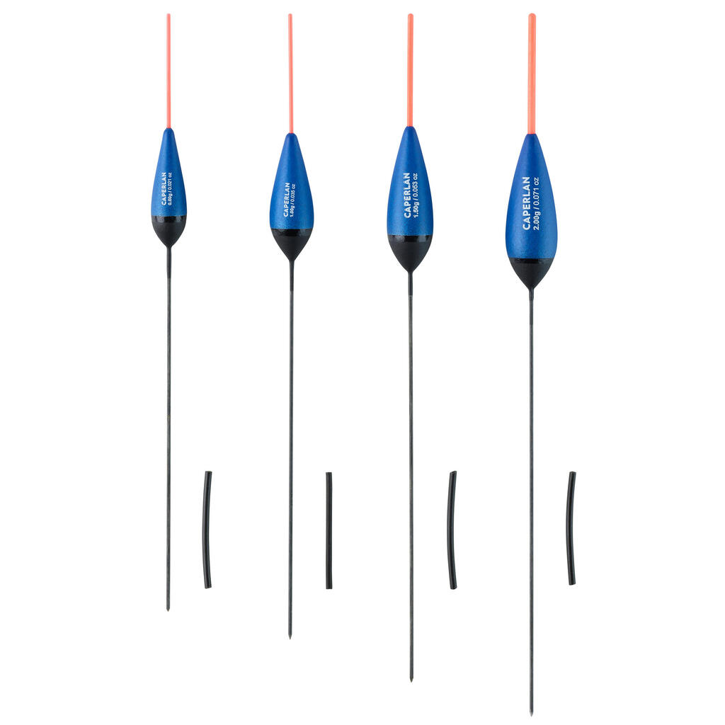 Keturių „C2“ plūdžių žvejybai kanaluose rinkinys „PF-F500“, 0,6 g/1 g/1,5 g/2 g