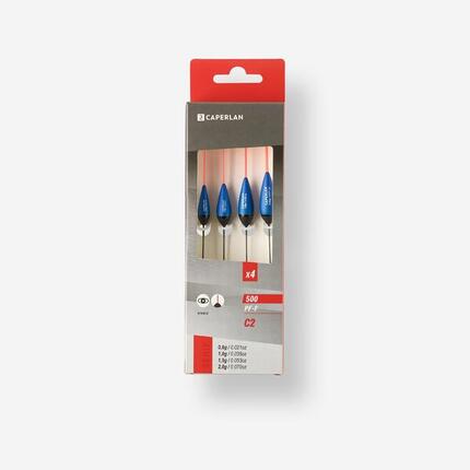 LOT DE 4 FLOTTEURS C2 POUR LA PECHE AU COUP EN CANAL PF-F500 0,6g/1g/1,5g/2g