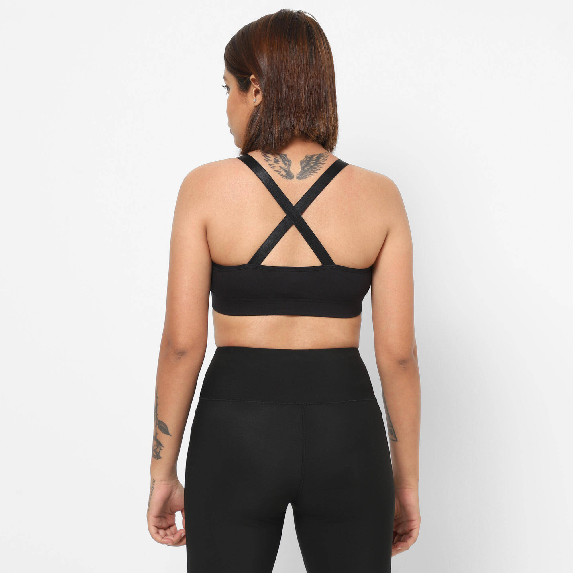 Women Sports Bra, Removable Cups, Low Support - Black -  5