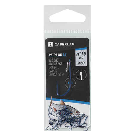 SINGLE BLUE  UNMOUNTED HOOK BARBLESS PA HK 1B X50  FOR STILL FISHING