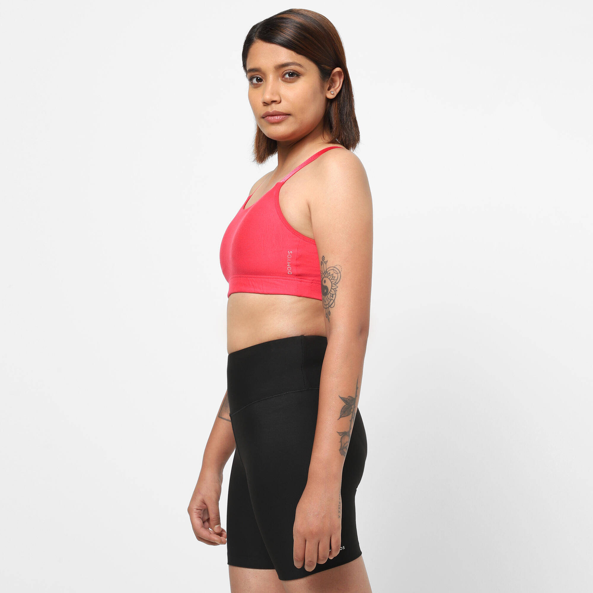 Women Sports Bra, Removable Cups, Low Support - Pink -  3