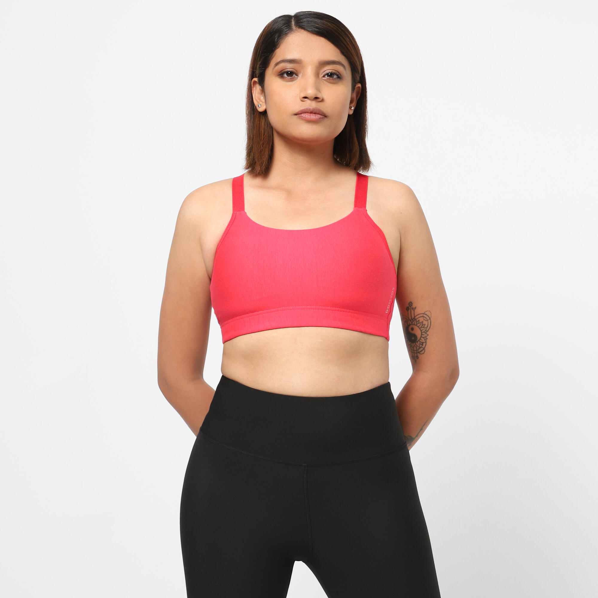 Buy Calvin Klein women sportswear fit padded mesh sports bra pink grey  Online