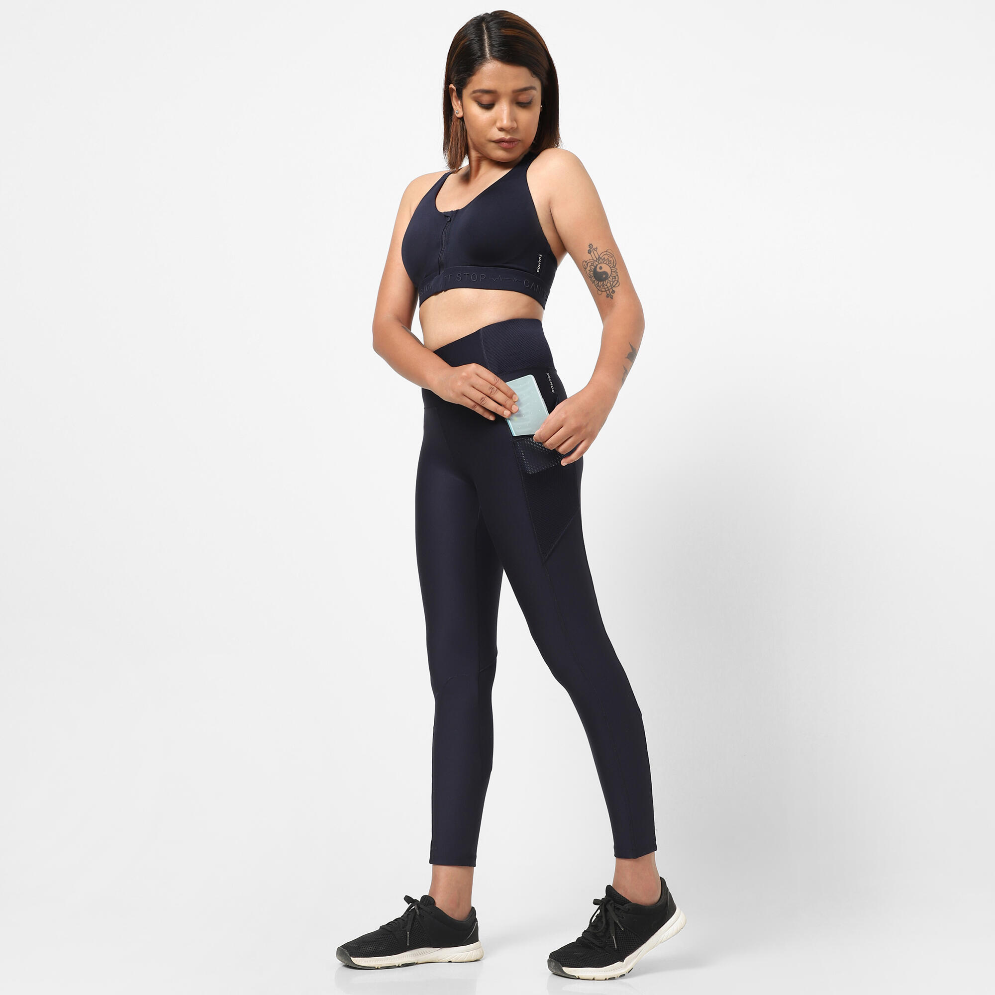 Buy Zelocity Sports Bra With High Rise Leggings - Orange Pepper at Rs.1495  online | Activewear online