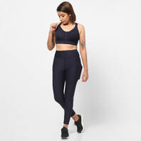 Buy Women Polyester Straight-Cut Gym Pants - Black Online