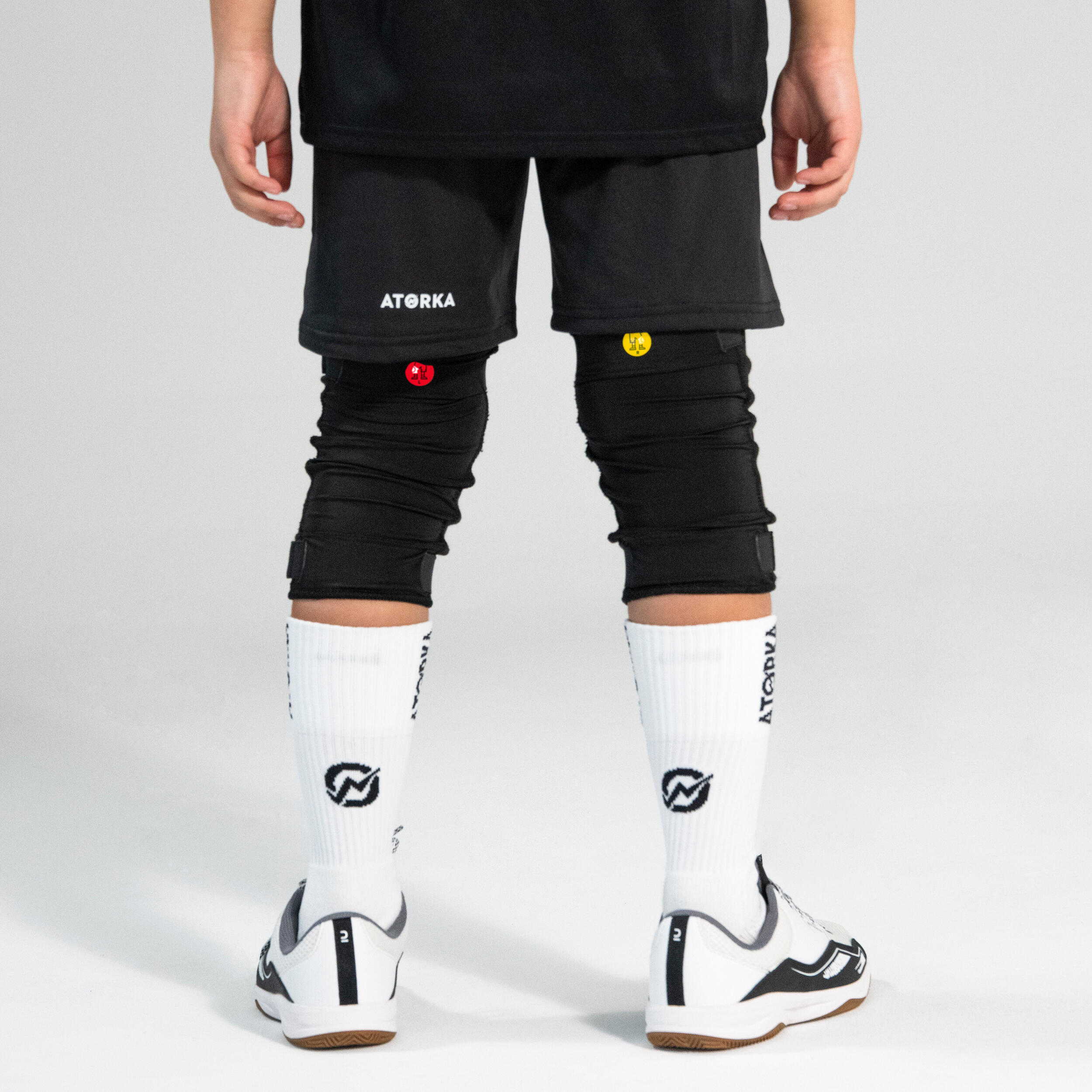 Kids' Reinforced Handball Knee Pads H100 - Black ATORKA