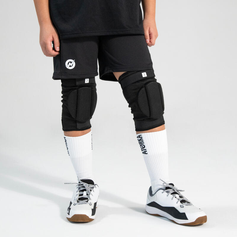 Rodilleras de balonmano con refuerzo Niño - H100 negro