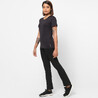 Women Gym T-Shirt Polyester FTS 100 - Black