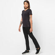 Women Polyester Basic Gym T-Shirt - Black