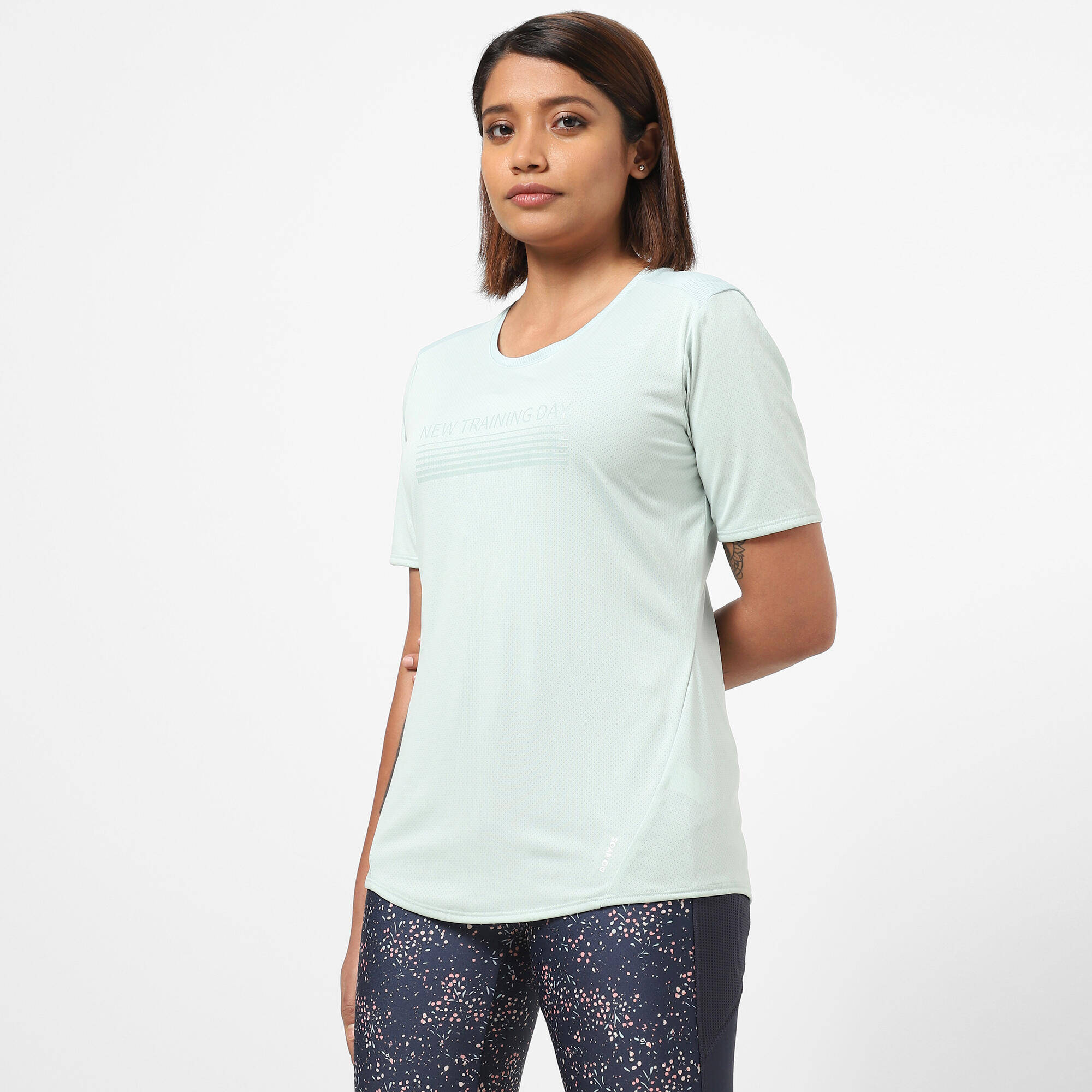 Women Gym Tshirt Polyester Mint -  3