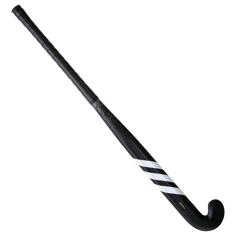 Hockeystick voor tieners mid bow glasvezel Estro 8. zwart/goud