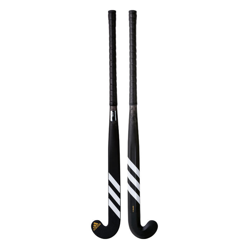 Hockeystick voor tieners mid bow glasvezel Estro 8. zwart/goud