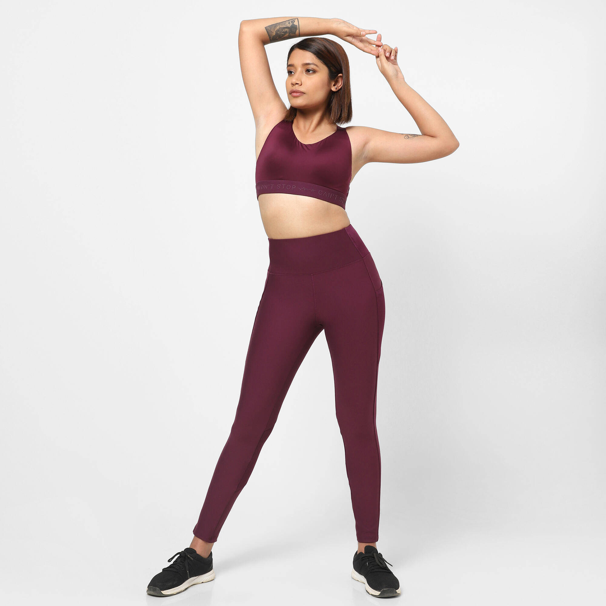 Sports Bra High Support - Damson -  1