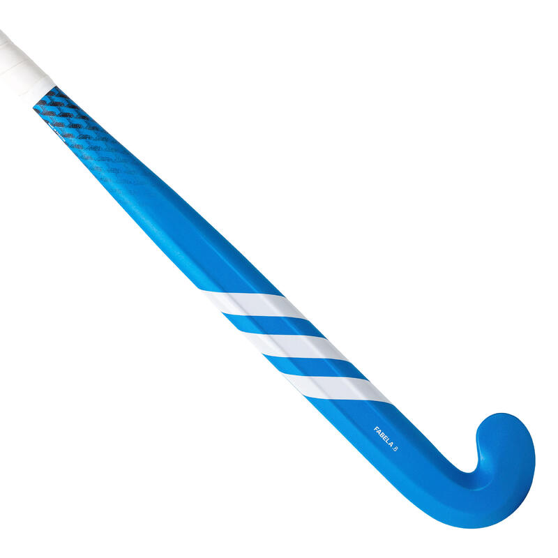 Hockeystick voor tieners mid bow glasvezel Fabela 8. blauw/wit