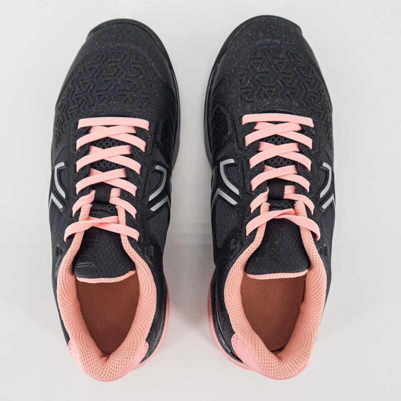 Zapatillas de tenis niños con cordones Artengo TS990 negro rosa