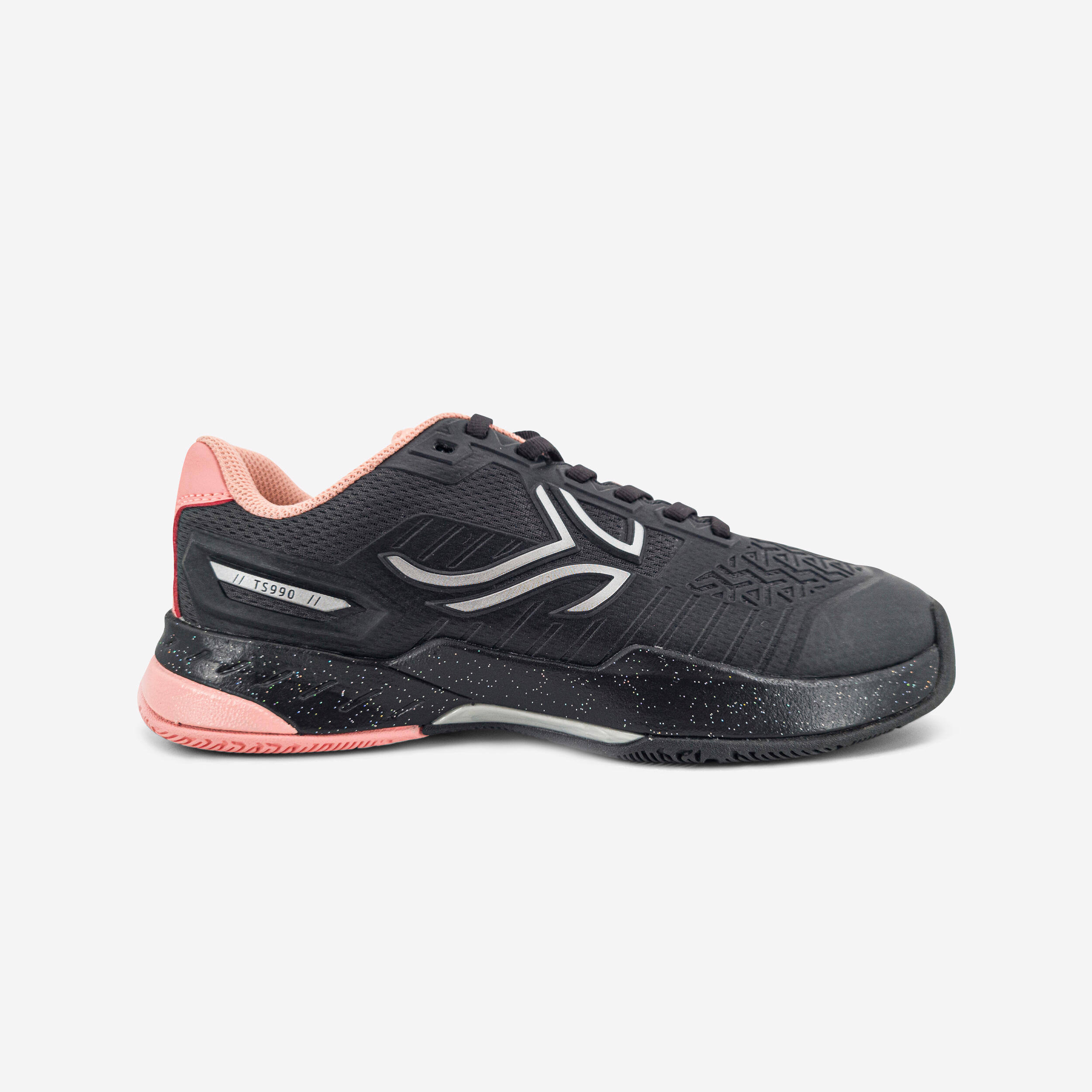 chaussures de tennis enfant artengo ts990 jr noir paillette - artengo