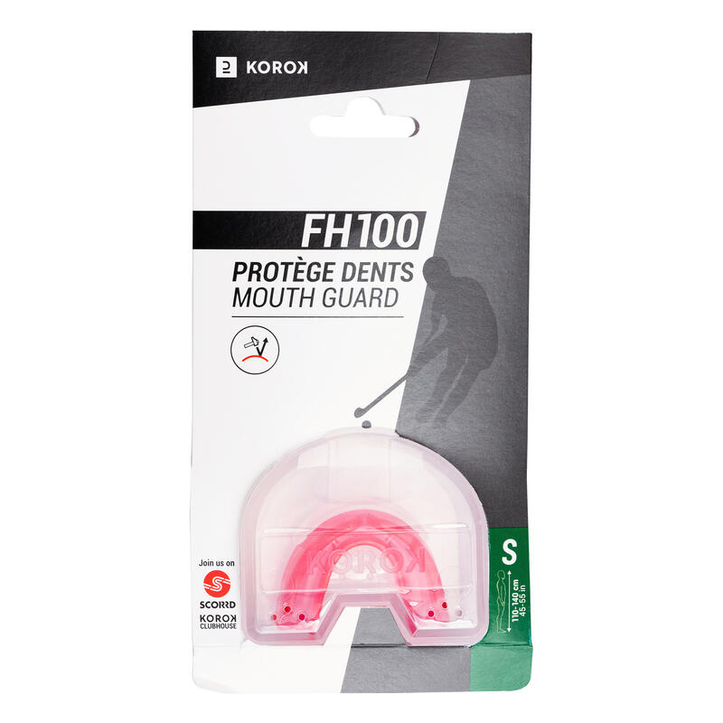 Protège-dents de hockey sur gazon intensité faible enfant Small FH100 rose