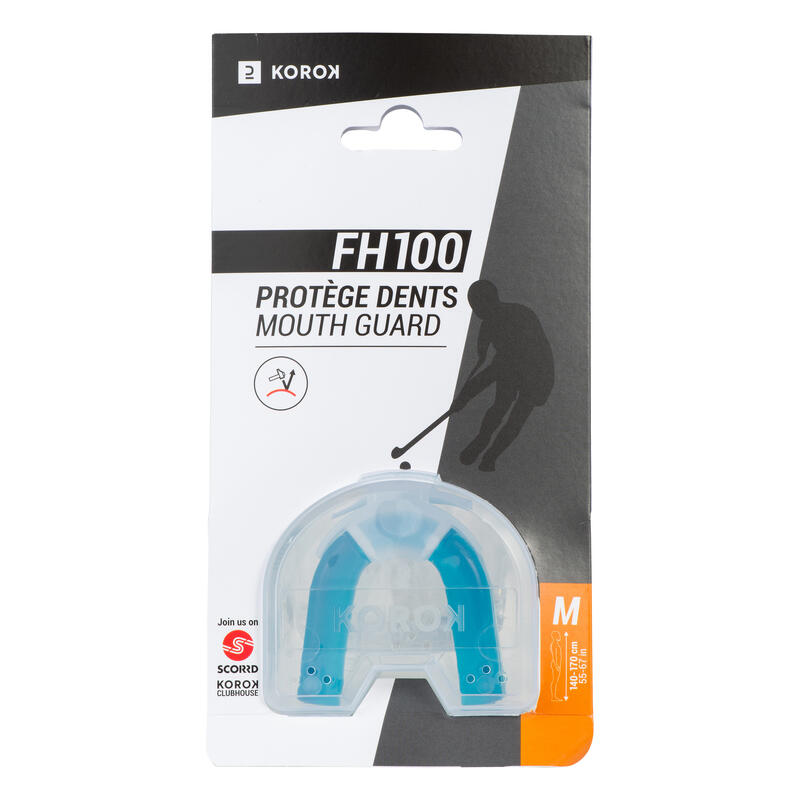 Protector bucal de hockey sobre hierba Shockdoctor Braces ortodoncia azul