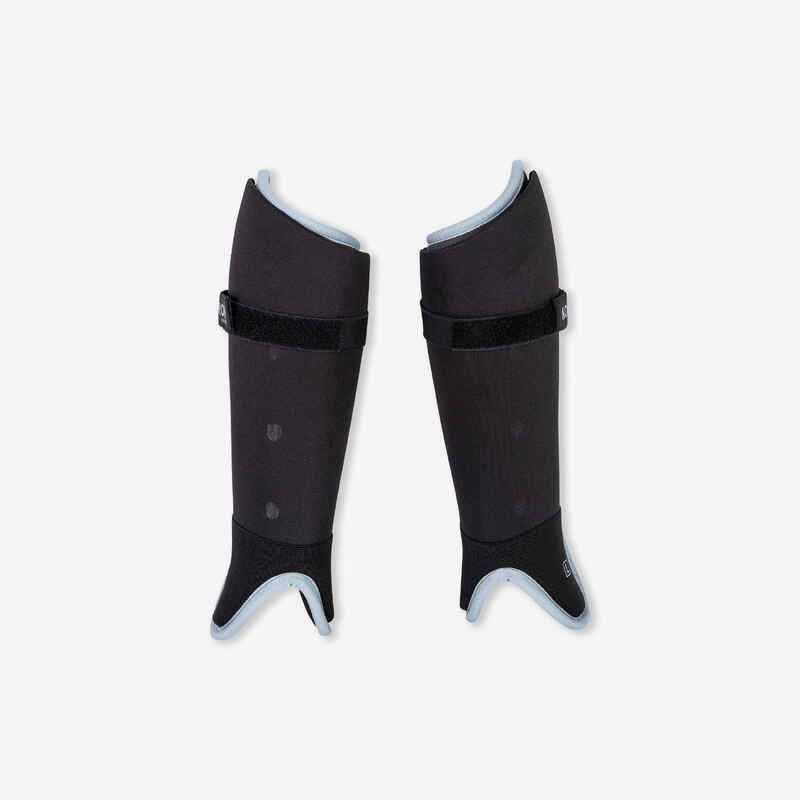 Schienbeinschoner Feldhockey Damen/Herren Mittlere Intensität FH500 schwarz/grau