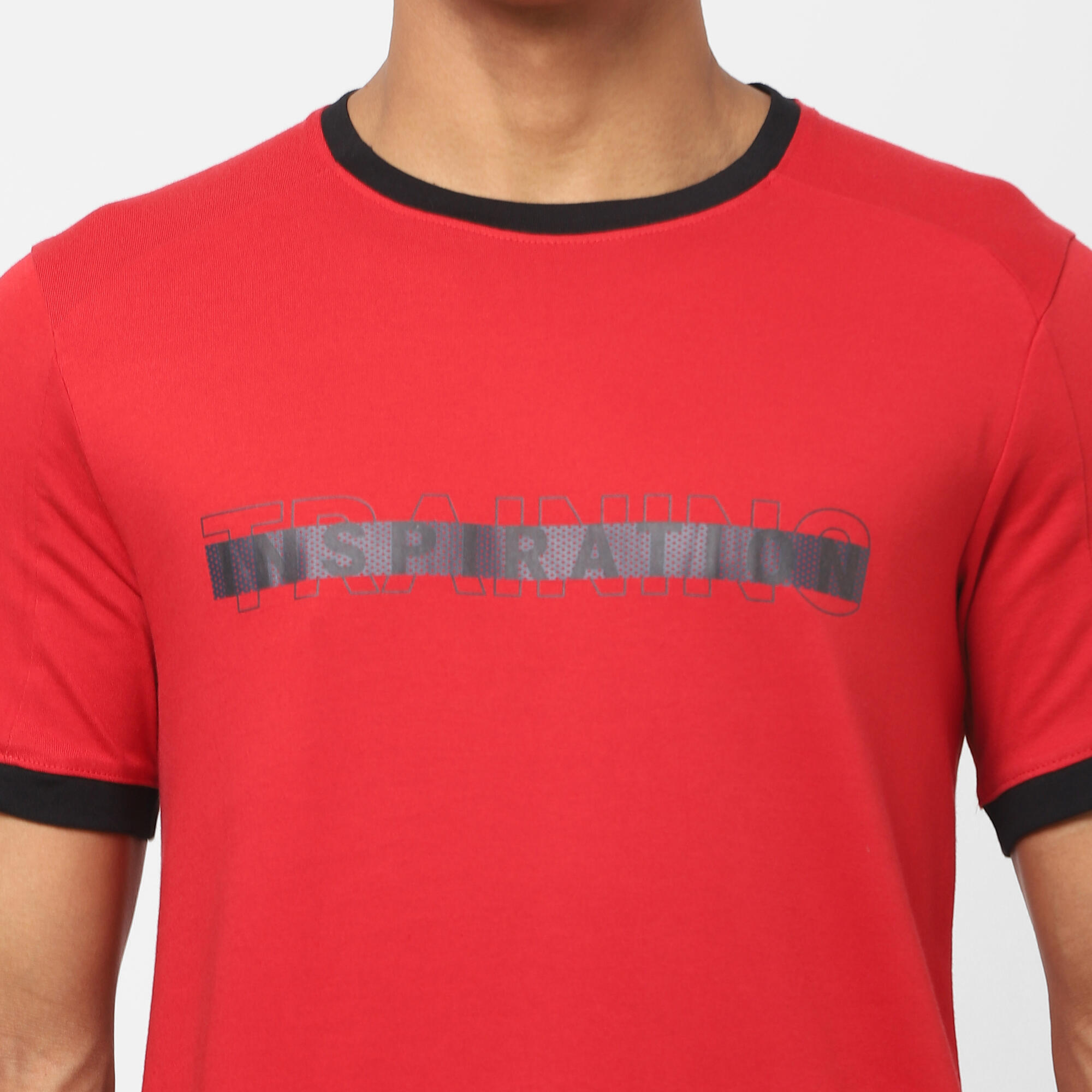 Men's Short-Sleeved Fitted-Cut Crew Neck Cotton Fitness T-Shirt 520 - Garnet Red 2/7