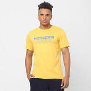 Men's Gym Cotton blend Gym T-shirt Regular fit 500 - Yellow Print