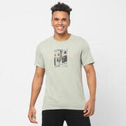 Men's Gym Cotton blend T-shirt Regular fit 500 - Khaki Print